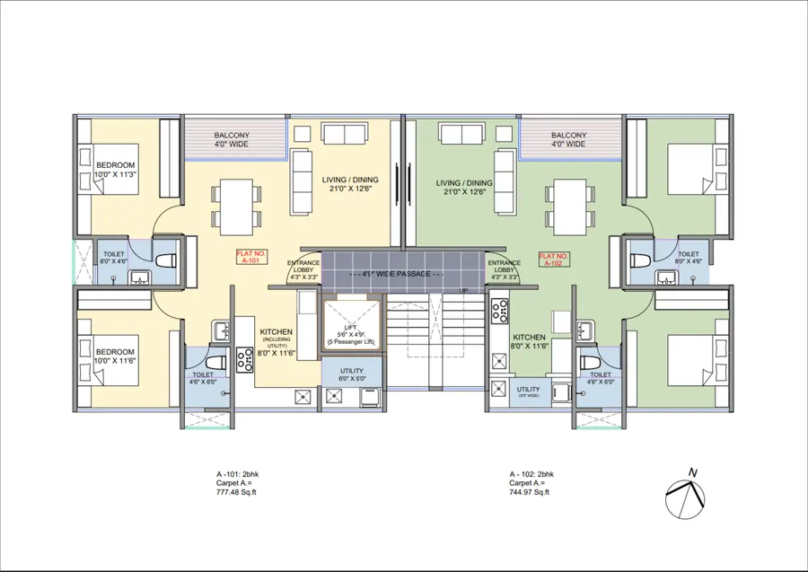 Flats A-101 and A-102 - Uptown Plaza, Ambegaon Pathar, Pune