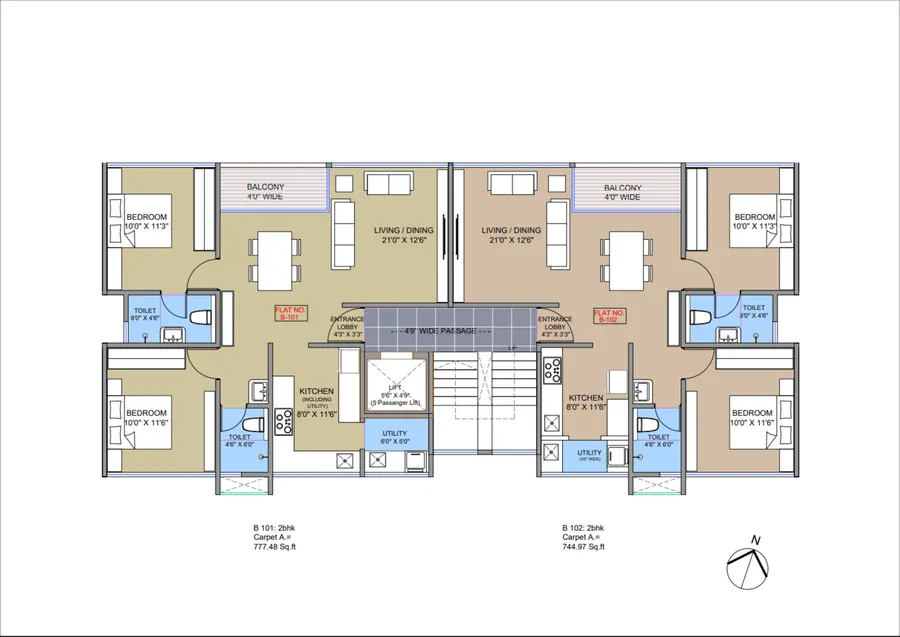 Flats B-101 and B-102 - Uptown Plaza, Ambegaon Pathar, Pune