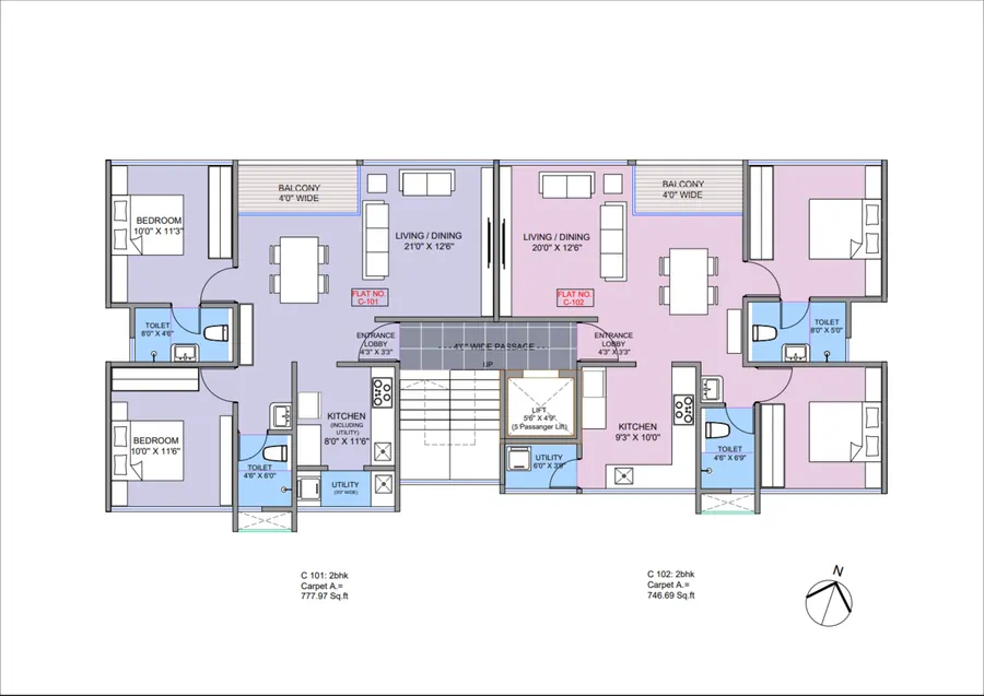 Flats C-101 and C-102 - Uptown Plaza, Ambegaon Pathar, Pune