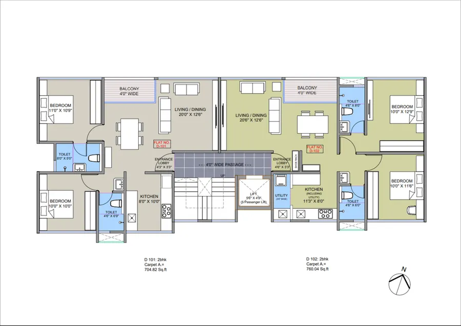 Flats D-101 and D-102 - Uptown Plaza, Ambegaon Pathar, Pune