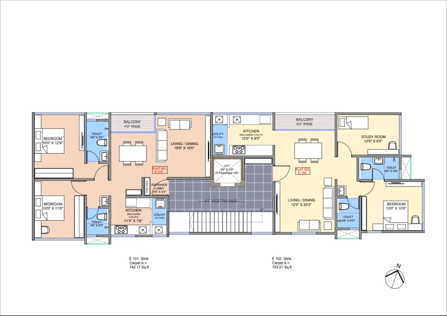 Flats E-101 and E-102 - Uptown Plaza, Ambegaon Pathar, Pune
