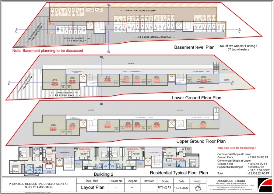 Building 2 - layout plan - Uptown Plaza, Ambegaon Pathar, Pune